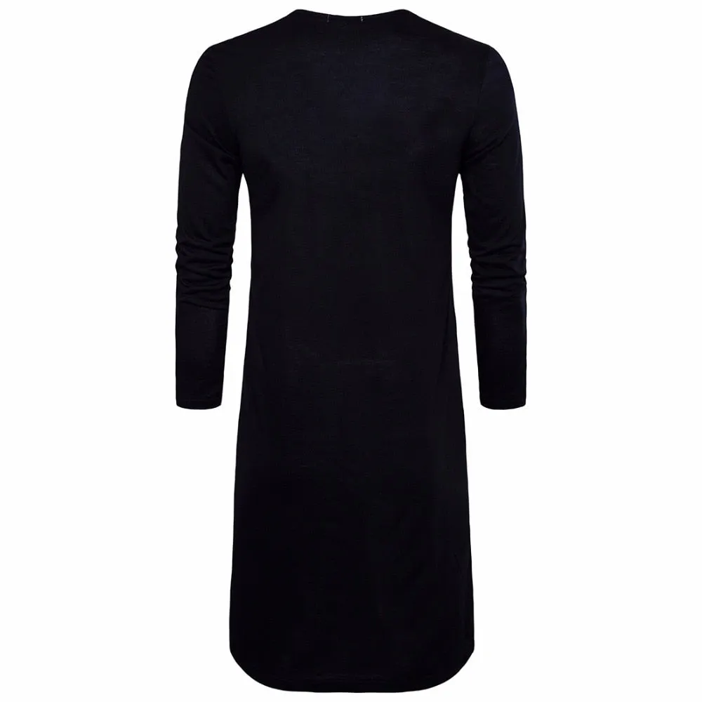 Black White Basic Long Style Men Long Sleeves T-Shirt