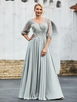 Half Sleeves Lace Top Pleated Dress Marigold
