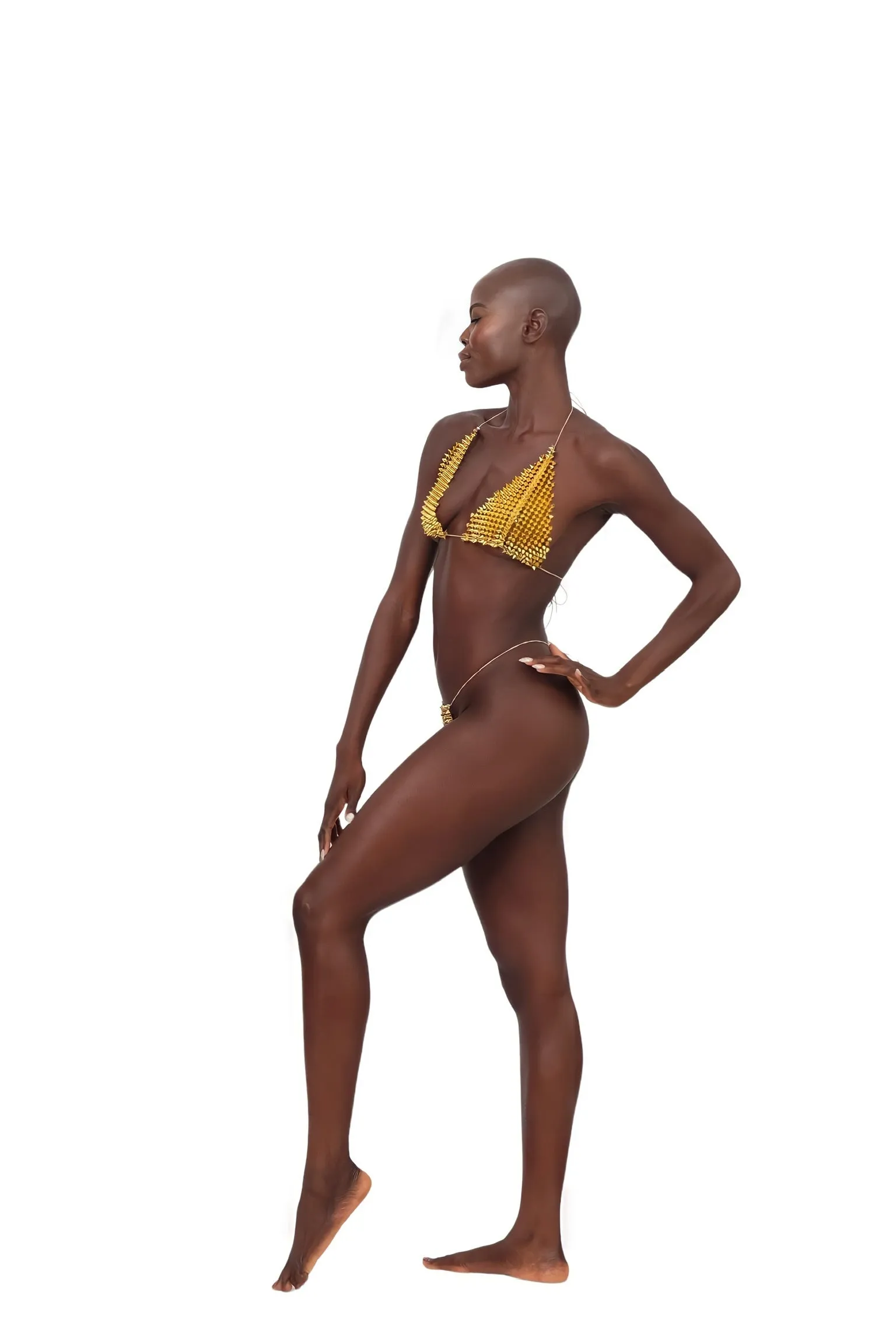 Spike Bikini Bottoms - Gold